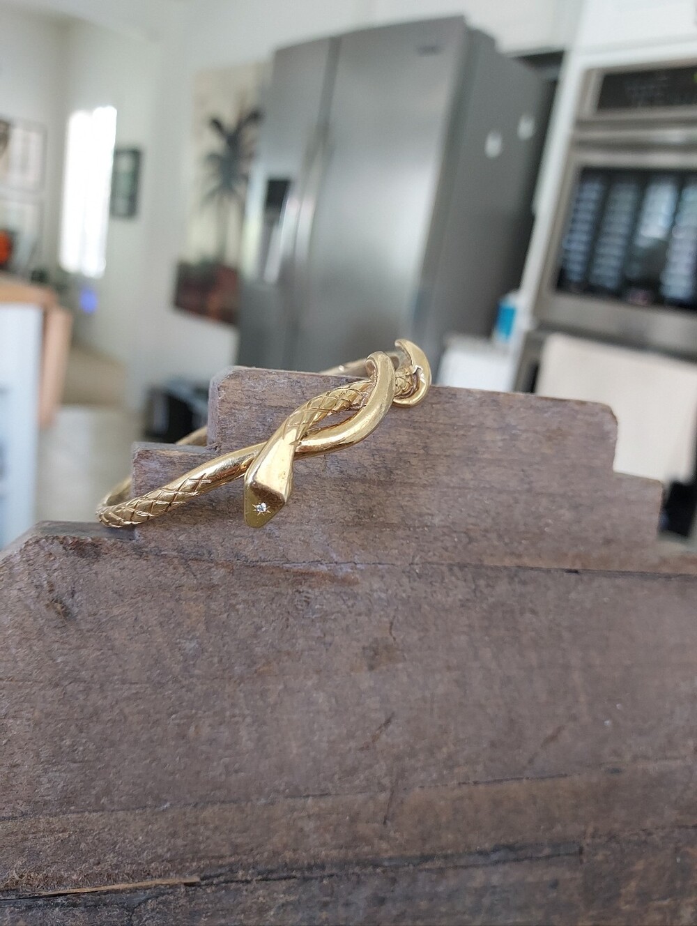 Logan Hollowell X Johnny Was  Gold Snake Wrap Bracelet With Diamond Star Eye - Picture 6 of 9